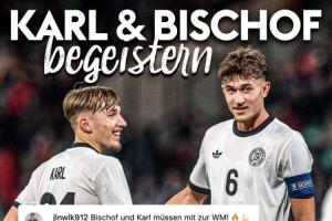 純越級炸魚(yú)！德國U21六球大勝馬耳他，比朔夫3球1助，17歲卡爾2球