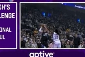 確實(shí)打到了！馬爾卡寧強投三分被華萊士犯規 雷霆挑戰失敗