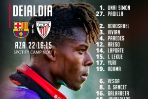 每體：畢巴公布戰巴薩名單用尼科照片，疑似嘲諷巴薩俱樂(lè )部