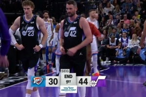 防守效率聯(lián)盟第一？雷霆首節被爵士命中8記三分球轟下44分