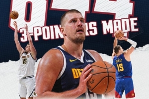 約基奇三分命中數來(lái)到844記 超越小波特 升至隊史三分榜第二