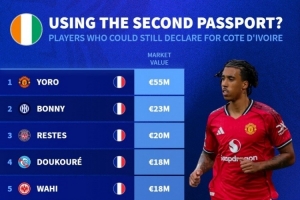 德轉盤(pán)點(diǎn)仍可為非洲國家隊效力球員：約羅、博尼、恩凱提亞在列