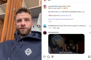 穆勒社媒慶祝溫哥華白浪晉級：難以置信，我們打進(jìn)西部決賽了！