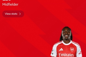 毫無(wú)懸念！英超官方：上演帽子戲法的埃澤當選阿森納vs熱刺MVP